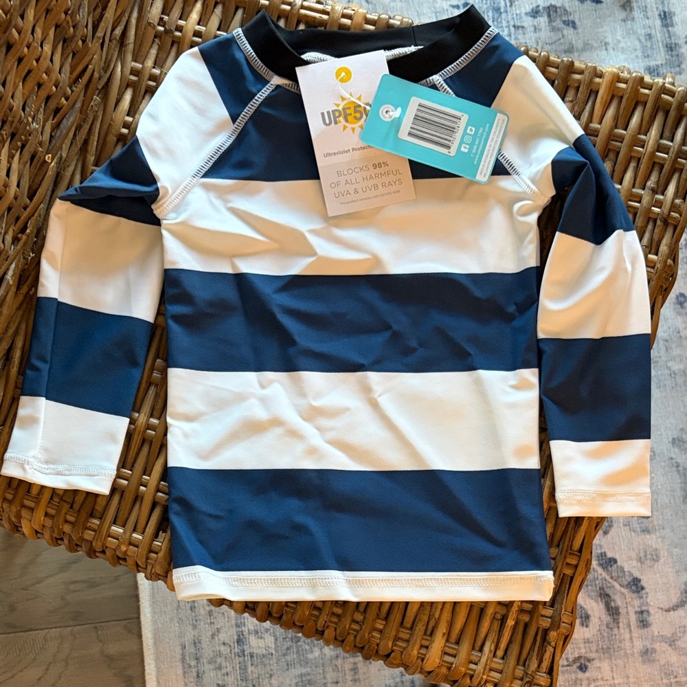 Snapper Rock Navy and White Rash Guard